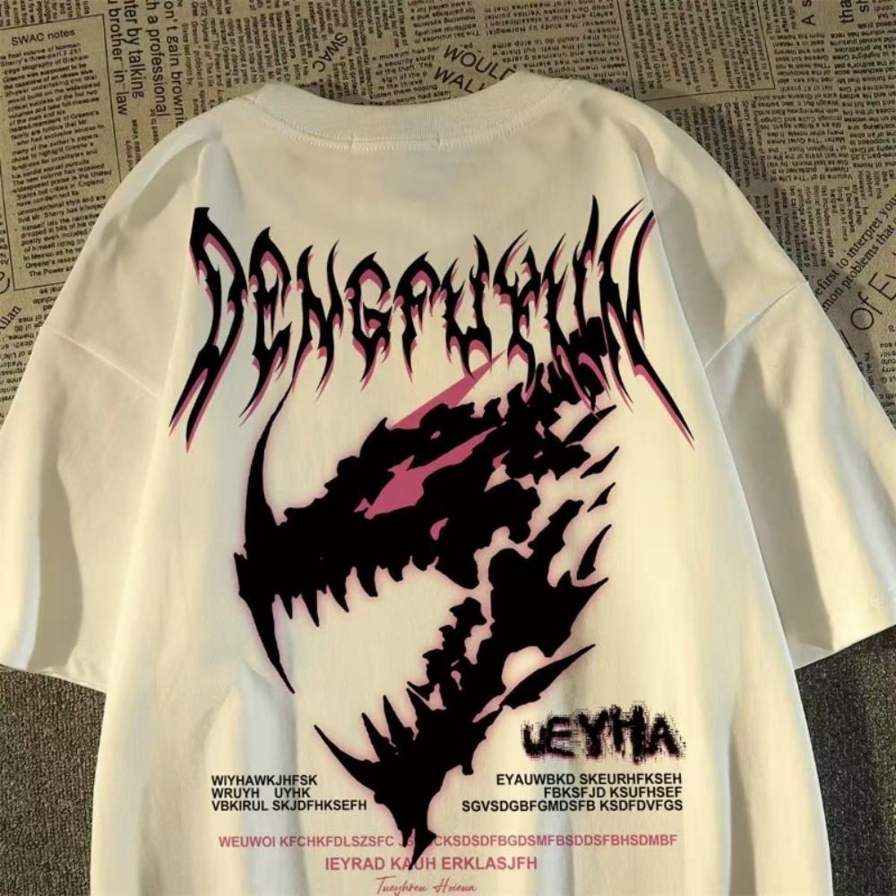 Европейская и американская мода новая мужская летняя футболка с принтом черепа ангела микроэластичная дышащая с круглым вырезом уличная городская высокая с