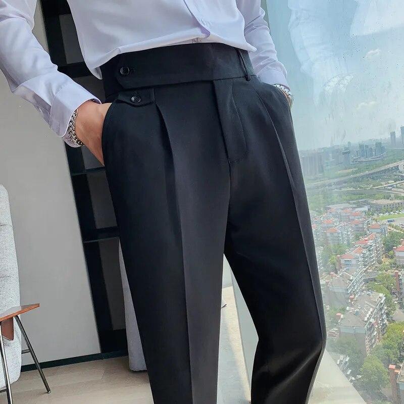Spring Men's Suit Pants Fashion Business Casual Slim Dress Pants Men's Street Wear Social Formal Pantalon Clothing