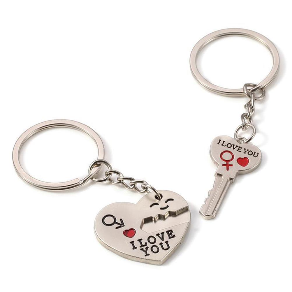 Couple Keychain Zinc Alloy Lovers Heart Shape Keychain Lovers Keychain Pendant Keychain for Couples Lovers Valentine s