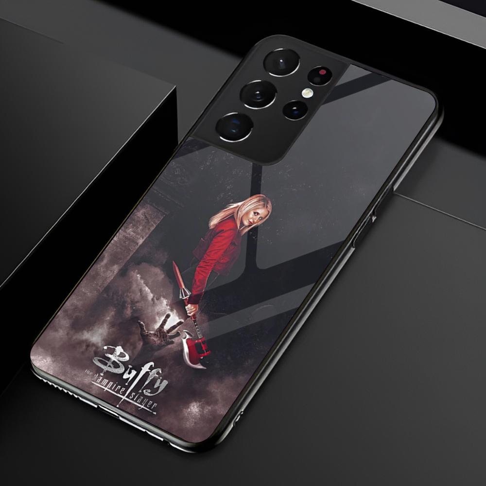 Чехол для телефона B-Buffy The V-Vampire Slayer для Samsung S25 S24 Ultra 23 Fe 22 Plus Galaxy A54 A55 A16 A13 A24 A15 A25 Стеклянная крышка