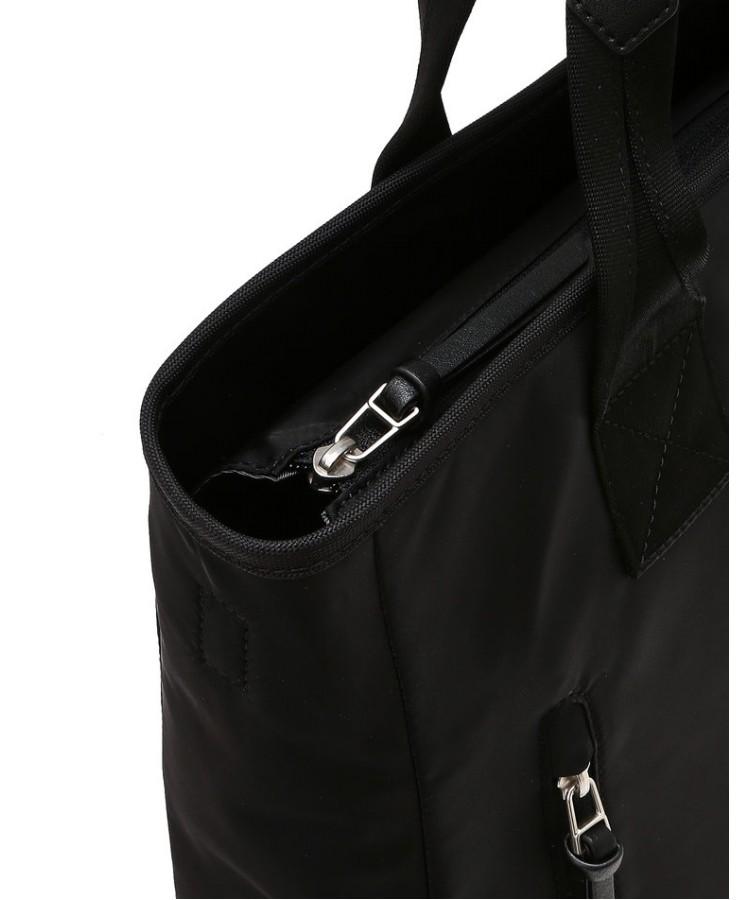 Jillstuart Men Acc Leather Patch Embossed Logo Black Nylon Tote Bag Juba6F550Bk