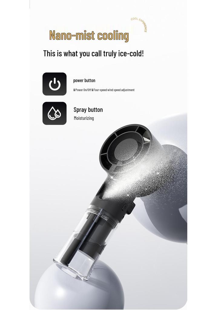 High-Speed Ice-Feeled Nano Mist Fan: Portable, Wearable, Mini Desktop Hydrating Fan