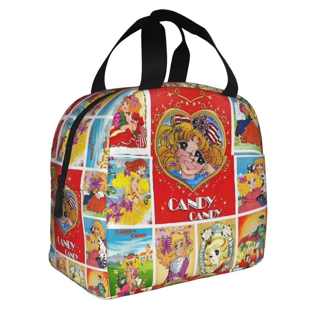 Anime Manga Candy Candy Lunch Bag Women Thermal Cooler Insulated Lunch Boxes for Adult Office