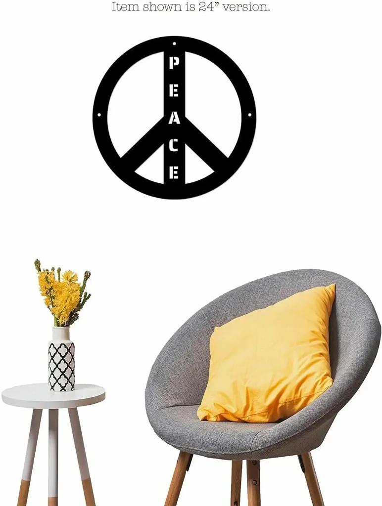 Металлический знак с лазерной резкой «Мир во всем мире» — настенное искусство в стиле хиппи, декоративный декор для дома, металлическая пластина и элегантное настенное искусство