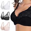 Women's Scalloped Lace Bra Embroidery Floral Bralette Underwire Minimizer Bras Unlined 3/4 Cups Bra Non-Padded Plus Size Sexy Push Up Brassiere