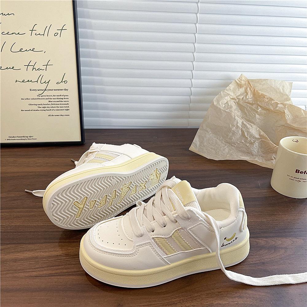 Модные весенне-осенние повседневные универсальные туфли-хлебцы, студенческие кеды, женские новые нишевые простые удобные универсальные женские туфли