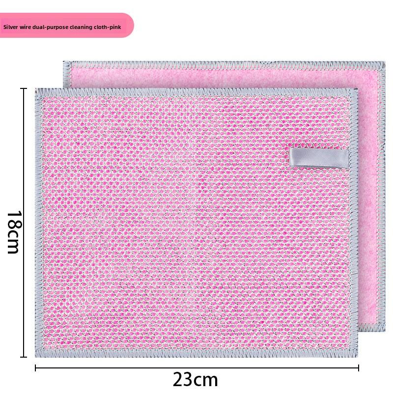 Ткань для чистки из кокосовой скорлупы с серебряной нитью, Не прилипает к маслу, Впитывающая и утолщенная, Ткань для мытья посуды и чистки вока