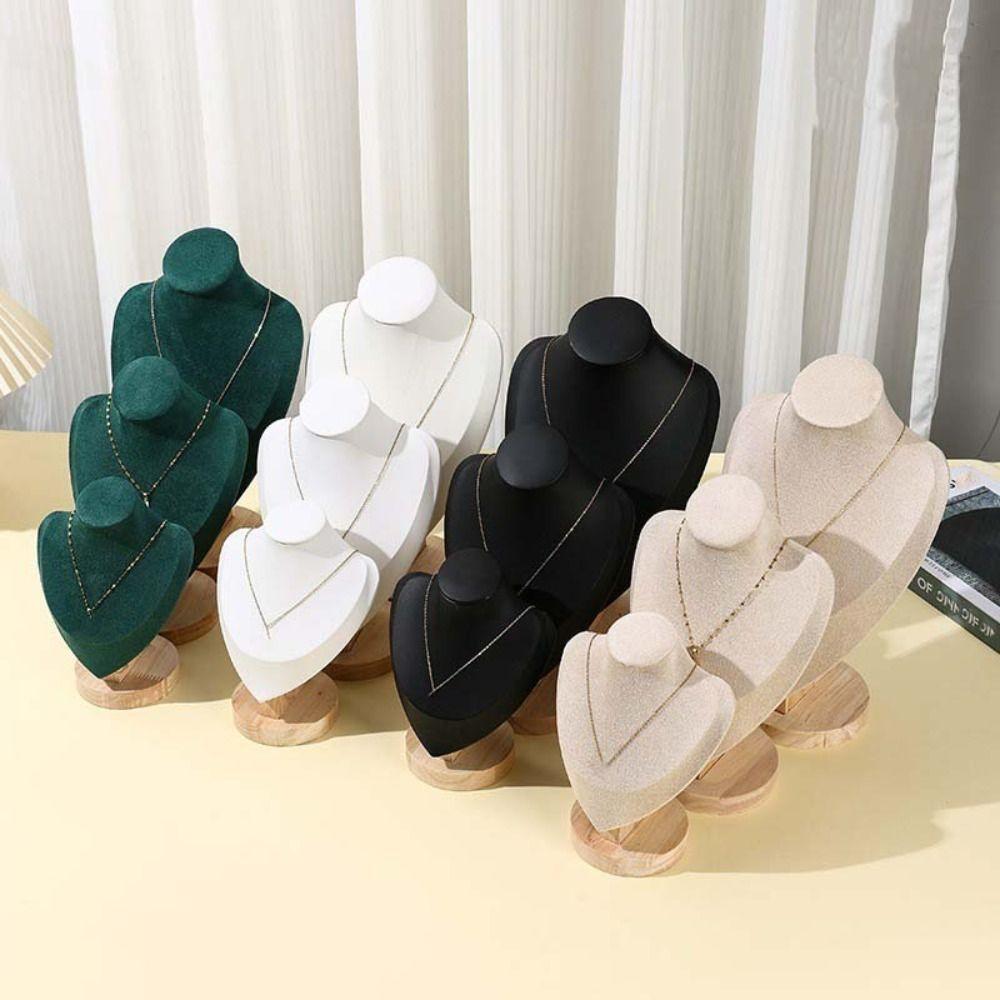 Новая замшевая стойка для хранения украшений Деревянная витрина для демонстрации ожерелий 3D модель для демонстрации Ожерелье