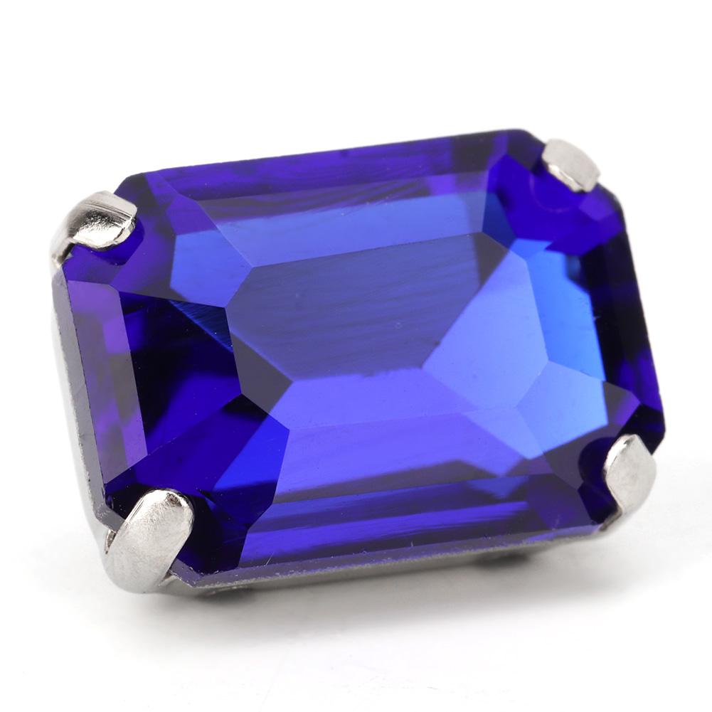 10 шт., прямоугольные швейные стразы, стеклянные хрустальные коготки, аксессуары для одежды «сделай сам» (синий)