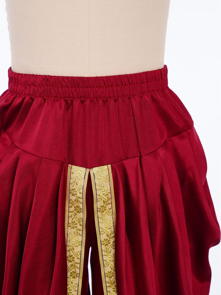 Детские мальчишеские штаны-дхоти на Хэллоуин: Сатиновые брюки в индийском стиле с эластичным поясом, свободного кроя, драпирующиеся, для тематической вечеринки и бала