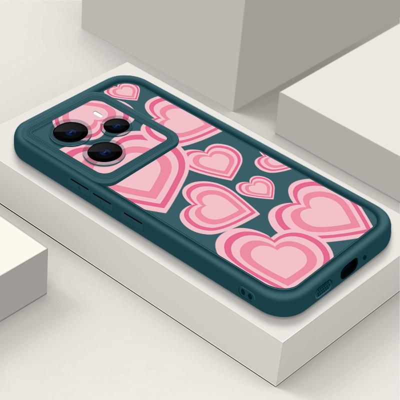 Y2K Retro Gradient Love Hearts Pattern Case For Xiaomi Redmi Note 14 13 Pro 5G 12 11 Funda Xiaomi 14T 13T 11T Pro Shockproof Bumper Silicone Cover