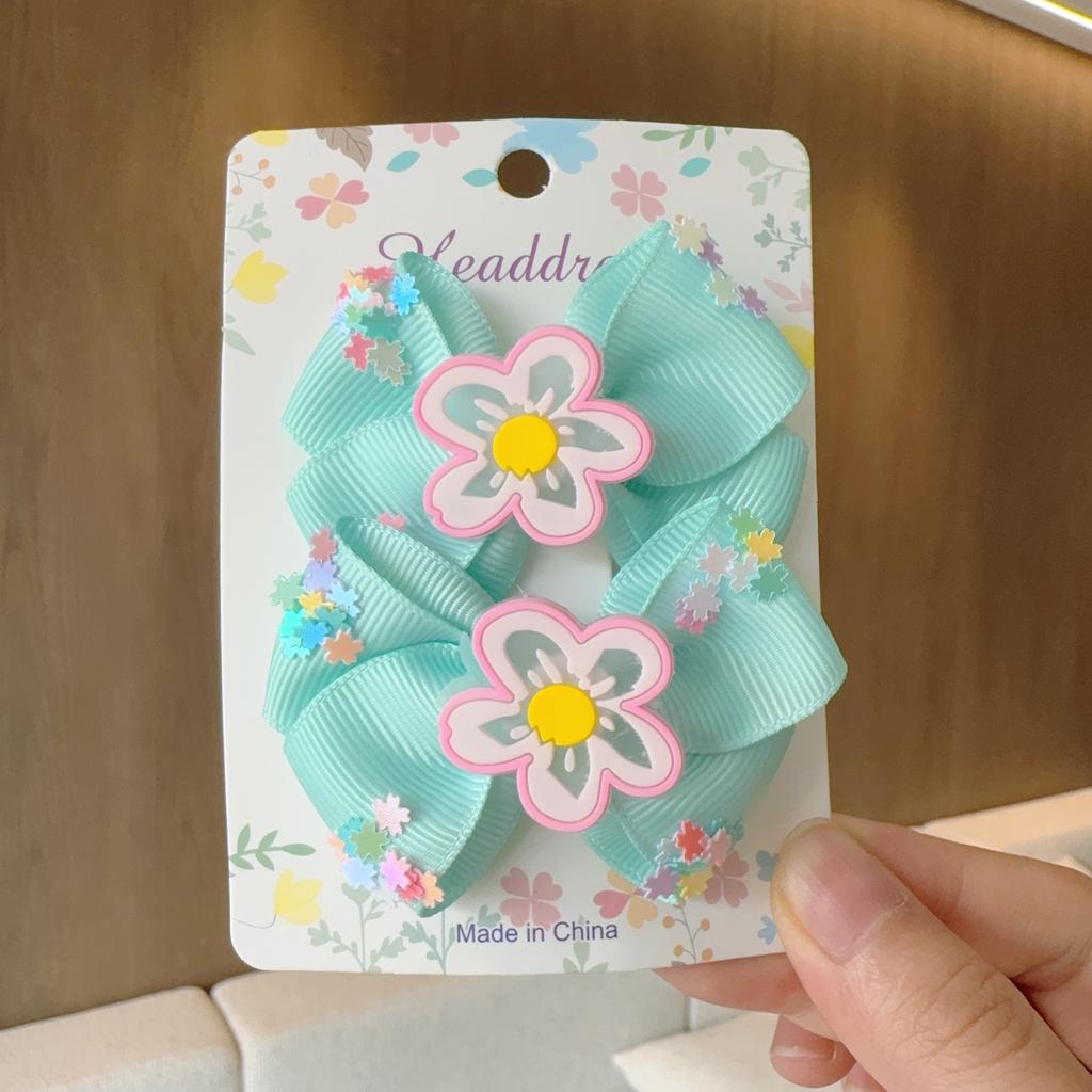 2Pcs/lot Baby Solid Hair Bows Hair Clips Ribbon Bow Hairpin for Girl Cheer Bowknot Barrettes Children Headwear Hair Accessories