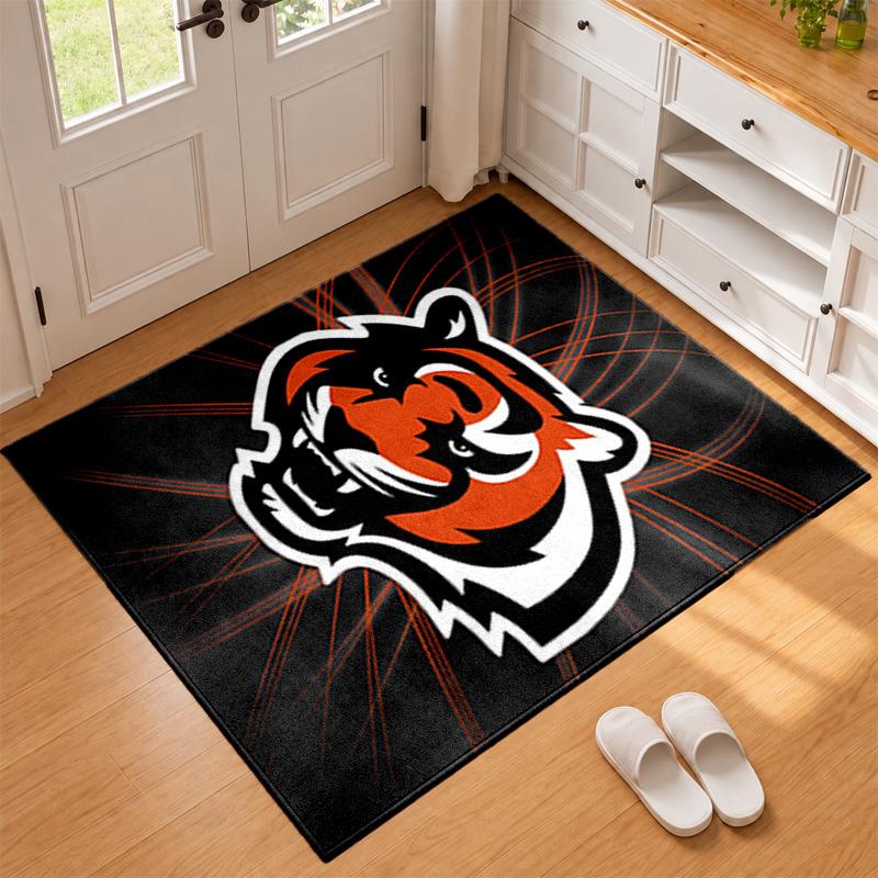 Cincinnati Bengals Carpet Door Mat for Living Room or Bedroom Protective Mat Under Chair Office Decoration Christmas Gift Birthday Present