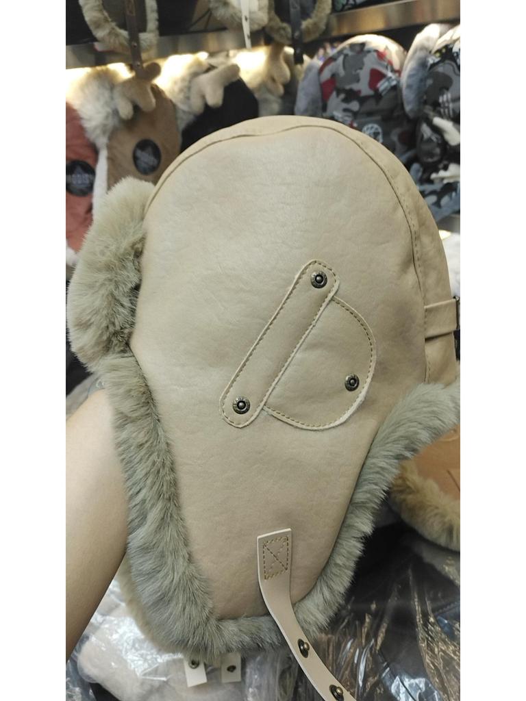 Retro Leather Lei Feng Winter Aviator Hat - Unisex Warm Fleece-Lined Ski & Cycling Ear Protection