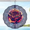 [Durable Build] Vibrant 3D Mandala Rose Wind Chime - Durable Metal Garden Decor, Colorful Outdoor Art for Yard, Patio & Balcony