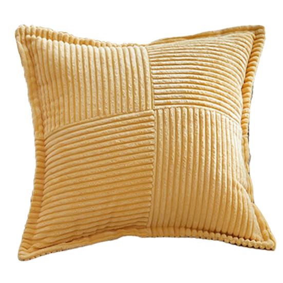 Рождественская наволочка, мягкий однотонный вельветовый полосатый квадратный декоративный чехол с широкой каймой, домашний декор