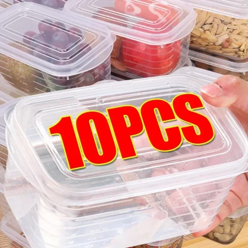 1/10 ШТ. Контейнер для замораживания мяса в холодильнике, Контейнеры для хранения продуктов, Контейнер для хранения свежих овощей с крышкой, Контейнер-хрустяшка для еды