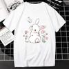 Пасхальная футболка Kawaii Bunny с принтом и короткими рукавами, модная повседневная женская футболка, футболки с пасхальными яйцами, футболка большого размера, Ropa Mujer