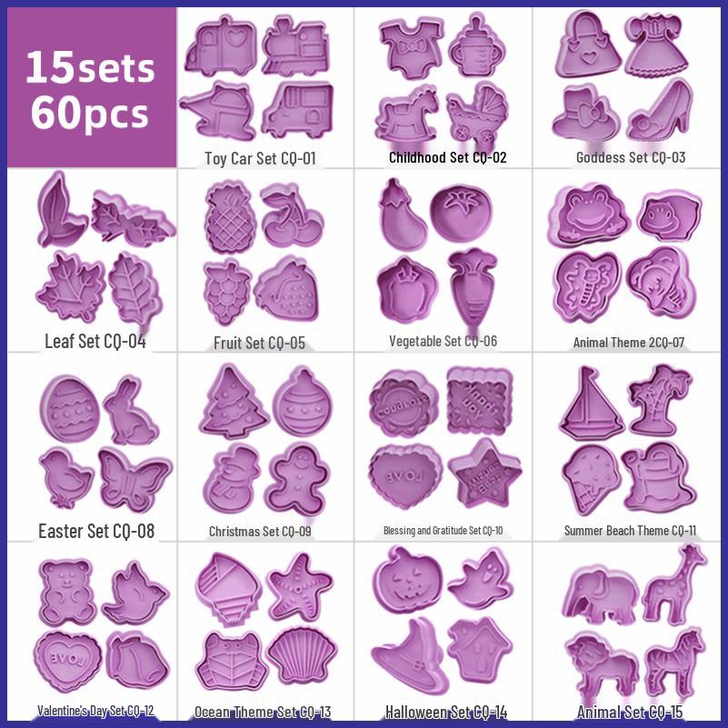 Набор 3D мультяшных формочек для печенья - Весенние пресс-вырубки для Рождества, Хэллоуина и Пасхи
