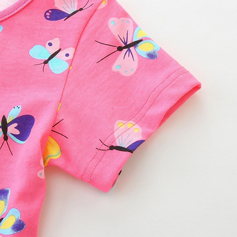 2024 детская одежда, платье для девочек, летнее модное платье принцессы с мультяшным принтом для девочек и малышей, вязаные хлопковые детские платья