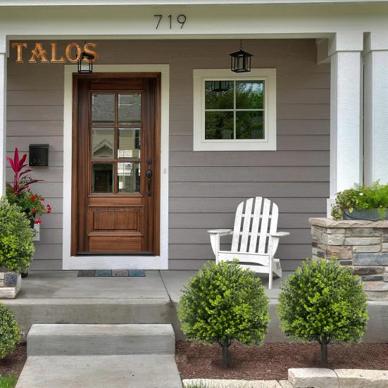 Искусственное самшитовое топиарное шарообразное дерево с опорой в землю, устойчивое к ультрафиолетовому излучению, устойчивое к погодным условиям, искусственные зеленые кустарники для сада, крыльца, патио, искусственные растения из самшита