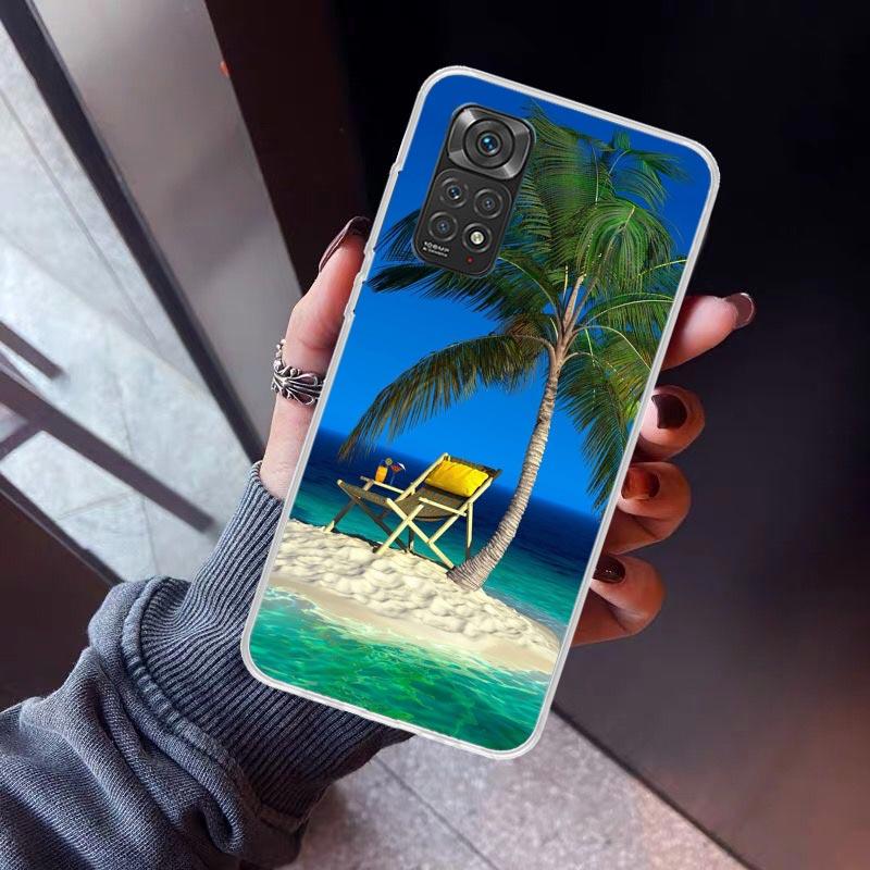 Летний закат на пляже, море, пальма, чехол для телефона для Xiaomi Redmi Note 15 14 14S 13 12 12S 11 Pro Plus 11E 11T 11S 10S 5G, мягкая накладка