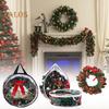 Christmas Wreath Storage Bag with Handle Zipper Closure Large Capacity Transparent Garlands Mini Trees Dustproof Organizer