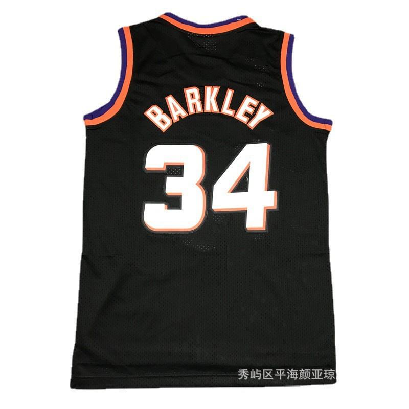 Custom Embroidered Phoenix Suns Basketball Jersey Charles Barkley 34 Fan Apparel Men Women