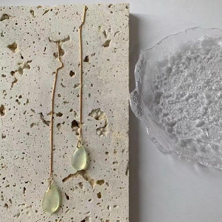 Ретро китайские клипсы в стиле Ханьфу из нефрита Хэтянь - Уникальный нишевый дизайн, не требующий пирсинга