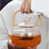 1000ml Glass Teapot Chinese Tea Ceremony Clear Teapot with Filter Wood Handle for Electric Ceramic Stove Home Office Tea Maker