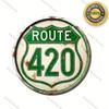 Винтажная металлическая жестяная табличка Route 420, настенное искусство, деревенский декор для домашнего бара, табличка