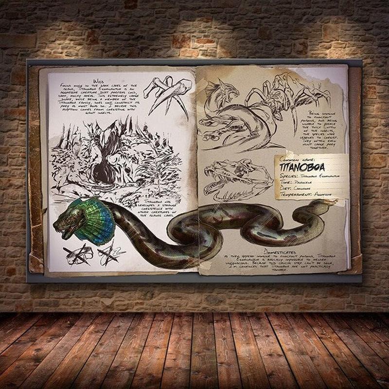 Плакат «Ark Survival Evolved», игра на выживание, оригинальный мир, знание динозавров, ретро настенные картины, печать, холст, живопись, домашний декор