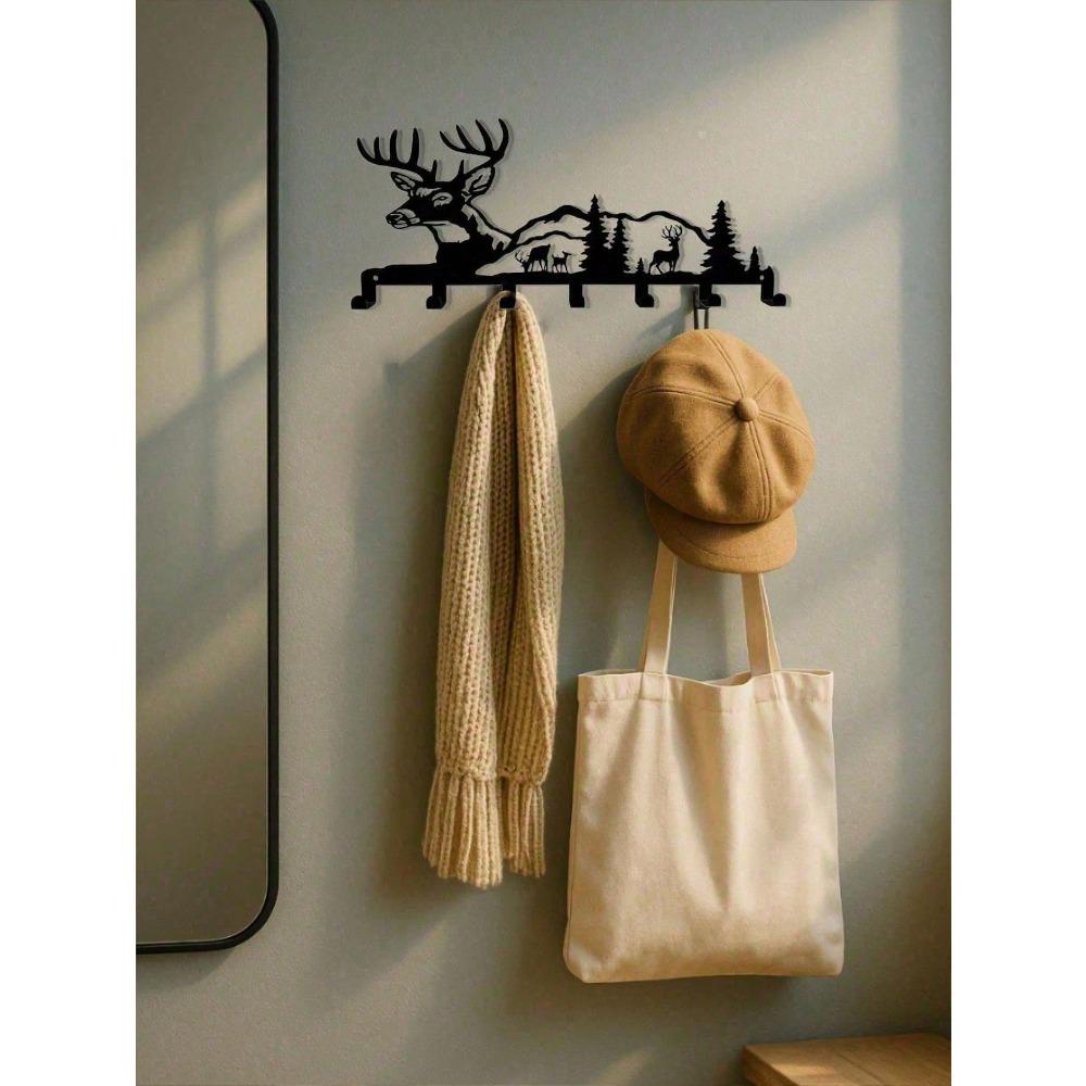 Antler Key Hanger Rustic Wall Mounted Coat Rack Farmhouse Entryway Decor