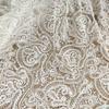 1 метр/лот 130 см в ширину Изысканная бежевая ажурная цветочная вышитая ткань хлопковая нить сетчатая ткань детская одежда свадебное платье аксессуары