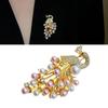 Rhinestones Pearls Peacocks Brooch for Girls Stylish Scarf Pin Decoration for Wedding and Party Stylish Outfits