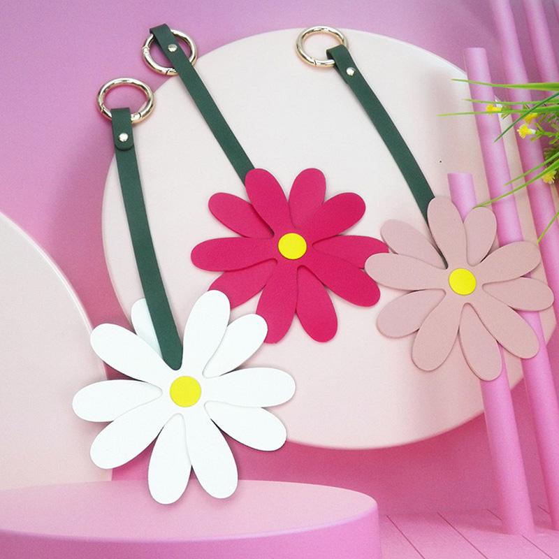 1 шт. ромашка орнамент искусственная кожа цветок брелок модная сумка шарм многофункциональный багаж кулон аксессуары ювелирные изделия декор