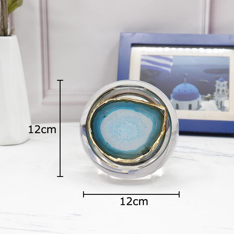 Agate Decorative Crystal Ball Modern Crafts Desk Decoration Geometric Artwork Crystal Ball Ornaments Room Aesthetic Decor