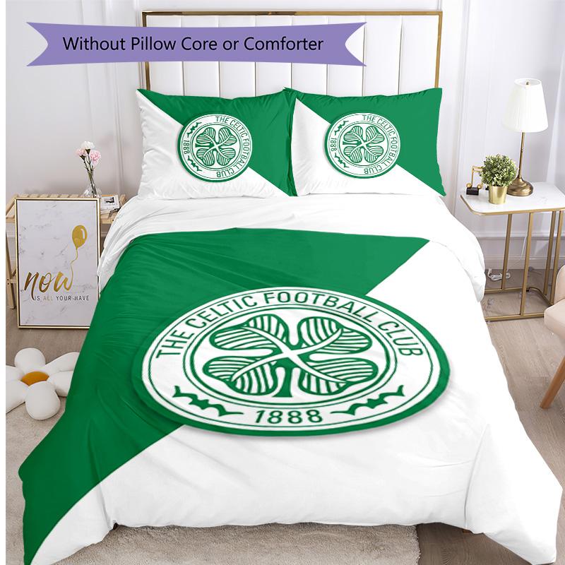 Celtic FC Printed 3PCS Bedding Set Breathable Duvet Cover with Pillowcases Decorative Bed Linen for Bedroom Home