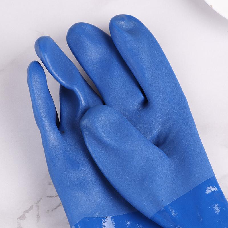 Перчатки стойкие к маслу, кислотам, щелочам, синяя подкладка, хлопок, промышленные защитные перчатки, опасные химикаты, 1 пара