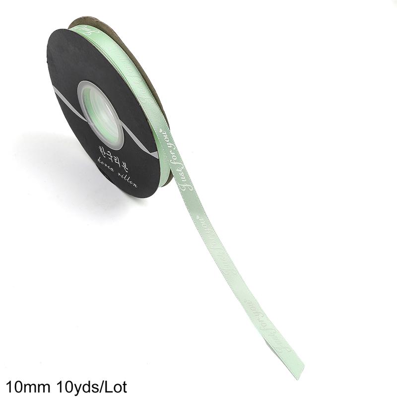 10yards/bag 10mm Classic English Pure Color Ribbon For Flower Gift Packaging Hair Rope Accessories