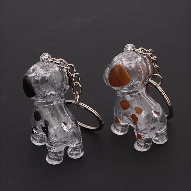 Cute Transparent Dog Hair Storage Cute Pendant Keychain Bag Pendant Couple Car Key Chains Jewelry Souvenir Collection Gift