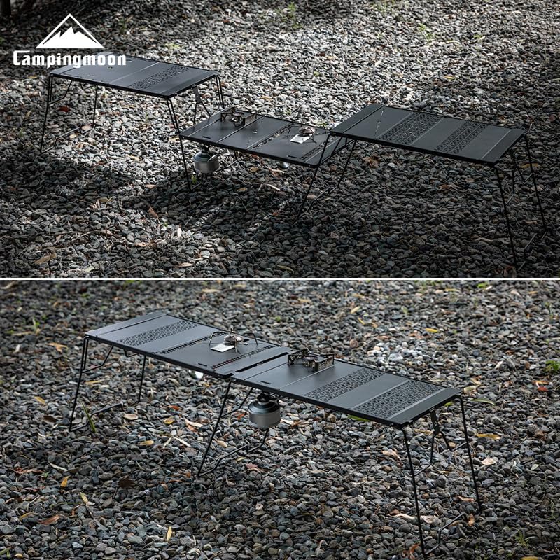 CAMPING MOON IGT Bridge Table Top, Aluminum, Black, Laser Top, CK-25F-1P