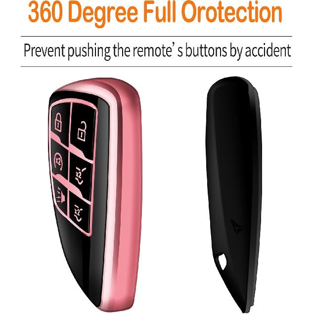 Sindeda Чехол для ключа-брелока Chevy с брелоком Мягкий Полная защита Чехол для ключа Чехол для ключа Совместим с -2025 GMC Yukon Tahoe Suburban 1500 2500HD