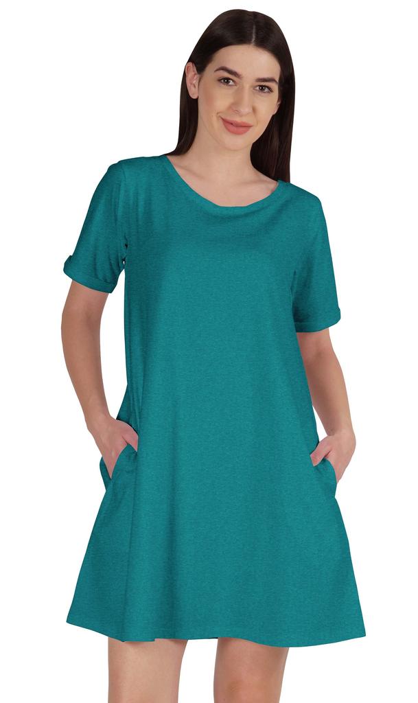 Inkmeso Платье-халат с карманами, летняя хлопковая туника, футболка, платье для женщин