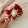 Ball Christmas Hair Claw Tassel Christmas Shark Clip Creative Winter Plush Claw Clip  Daily