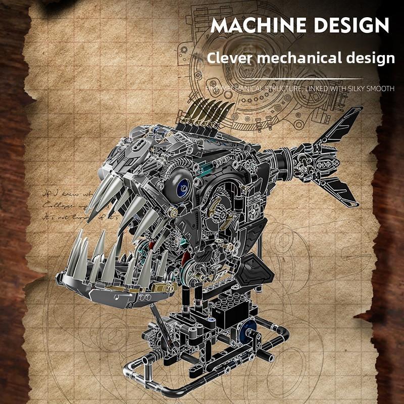 Mechanical Assembly Piranha Building Block Children Toy With Luminous Function