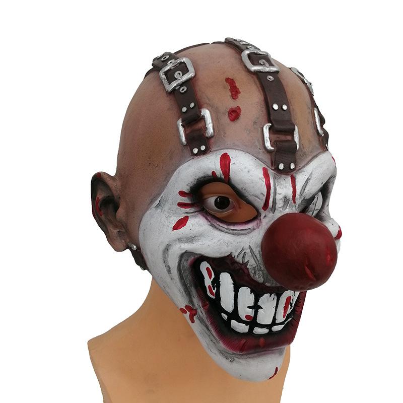 New Halloween Horror Clown Mask Game Character Latex Headgear Party red-nosed clown prop