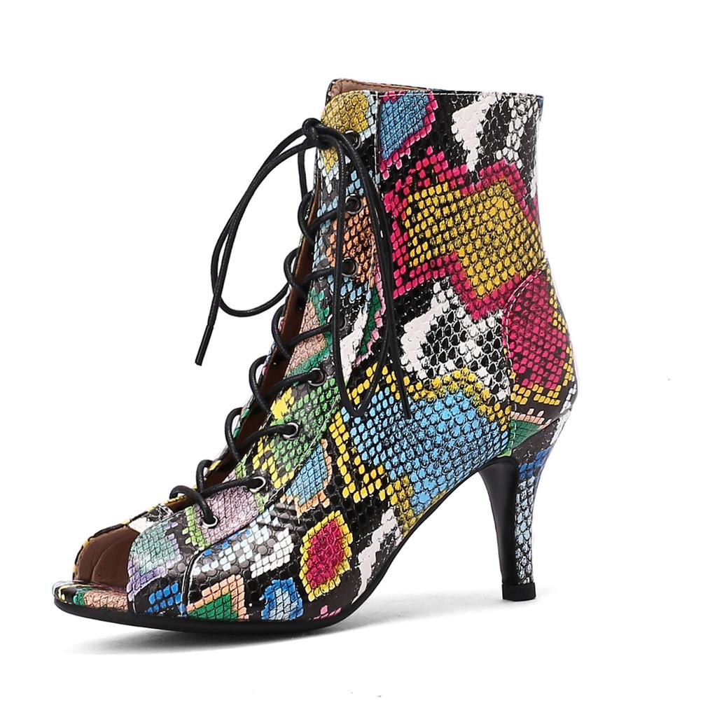 Элегантные женские вечерние ботильоны, сексуальные женские туфли на шпильке для латинских танцев, женские ботинки на высоком каблуке для латинских танцев, качественная обувь для бальных танцев