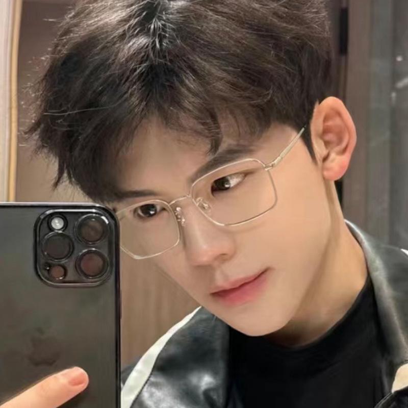 Anti-Blue Light Glasses Square Metal Eyewear Women Man Daily Commute Eyeglasses Blue Light Blocking Man Lady Computer Eyeglas