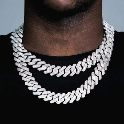 Мужские украшения Iced Out с фианитами в стиле Hip Hop, цепочка-кубинка с микро-паве, высококачественное, тяжелое, массивное ожерелье, 2 ряда кубического циркония